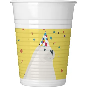 Koktejlová dekorace Procos - Sada 8 plastikových kelímků Arktida -