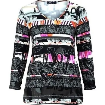 Dámská tunika Dámská halenka - tunika potištěná s dlouhým rukávem Sempre Piu ODE-S8616 - 58