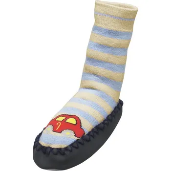 Capáčky Protiskluzové capáčky (bačkůrky) s kůží - auto - Playshoes velikost 17-18