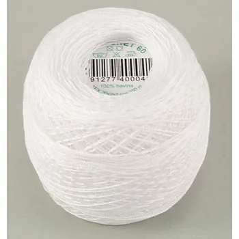 Příze CZECH Kordonet č. 60 - bílá- číslo barvy 0010