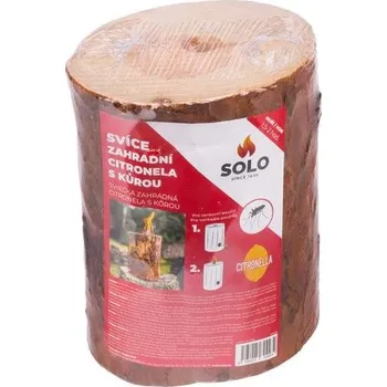 Svíčka SOLO 620202A zahradní svíce citronela s kůrou