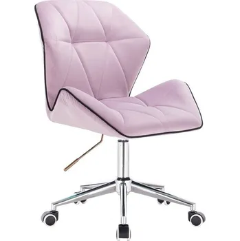 LuxuryForm DESIGN Kosmetická židle MILANO MAX VELUR na stříbrné podstavě s kolečky - levandule