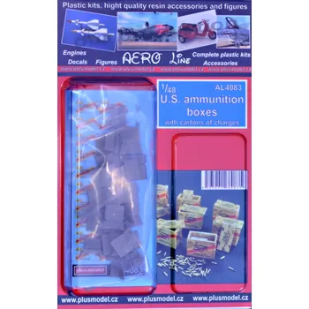 Plastikový model Plusmodel 1/48 US ammunition boxes w/ cartons of charges