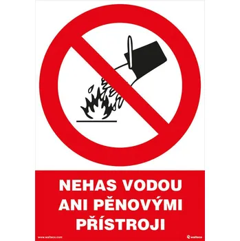 Walteco Nehas vodou ani pěnovými přístroji 210x297mm, formát A4, plastová tabulka Množství: 1 ks