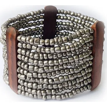 Náramek Korálkový náramek stříbrný