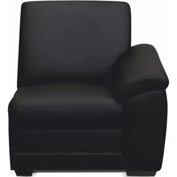 Sedací souprava 1-sed s opěrkami, ekokůže černá, pravá, BITER 1 1B