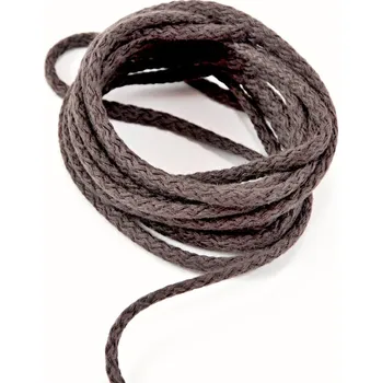 Bavlněná oděvní šňůra - tmavě hnědá - průměr 0,5 cm