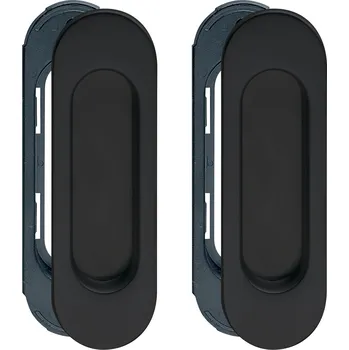 Dveřní kování Cobra úchytka 3665 bez otvoru oválná (černá)