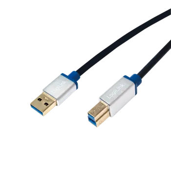 Datový kabel LogiLink Prémiový propojovací kabel USB 3.0, USB A male na USB B male