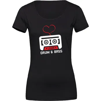 Dámské tričko DNBMARKET.CZ Dámské tričko VALENTÝN 2020 (2) Velikost: M, Barva: Černá - Design 1