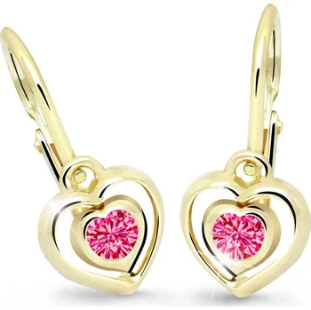 Náušnice Cutie Jewellery Dětské náušnice zlaté C2752Z-Malinová
