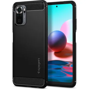 Pouzdro na mobilní telefon Spigen Rugged Armor pro Xiaomi Redmi Note 10/10S Matte Black