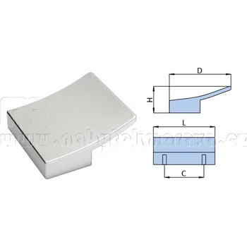 Nábytkové kování Nabytekmorava Úchytka plastová, hliníkový lesk 1119