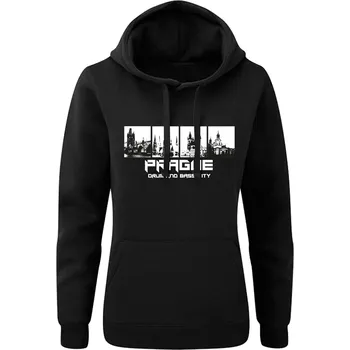 Dámská mikina Dámská mikina s kapucí DNB City Skica černá Velikost: XXL, Barva: Černá - Design 1