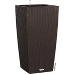 Samozavlažovací květináč Lechuza Cubico Cottage plastový 40x40x75 cm mokka