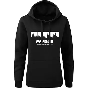 Dámská mikina Dámská mikina s kapucí DNB City Silueta černá Velikost: XXL, Barva: Černá - Design 1