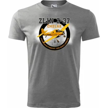 Pánské tričko STRIKER Tričko Zlín Z-37 čmelák Barva: Šedá, Velikost: S