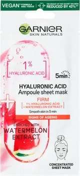 Pleťová maska Garnier Skin Naturals Hyaluronic Acid Ampoule plátýnková maska pro výživu a rozjasnění pleti 15 g