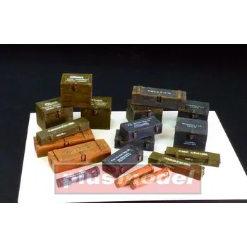Plastikový model Plusmodel 1/35 German WWII ammunition boxes