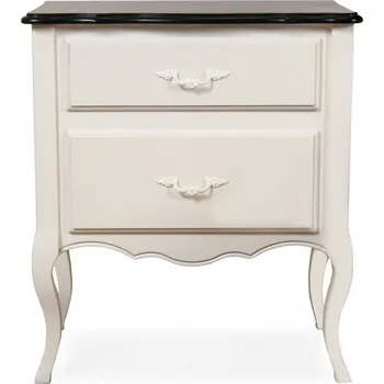 Noční stolek IBA Luxusní noční stolek Noah Odstín dřeva: Bílá s černou deskou