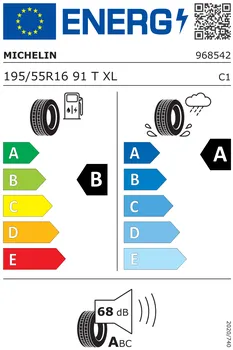 energetický štítek pneumatiky Michelin Primacy 4 195/55 R16 91 T XL