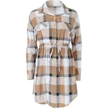 Dámské šaty 11076 šatovka Itálie barva: béžová, velikost: UNI