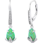 Stříbrné náušnice CLARISSA se zeleným opálem JJJE1267G