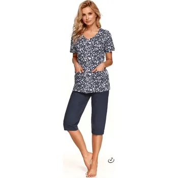 Dámské pyžamo Taro, dámské pyžamo 908-Wera, krátký rukáv, tmavě modrá, vel. XL