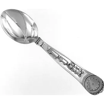Příbor Stříbrná dětská lžička s mašinkou