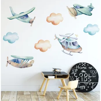 Samolepící dekorace DEKORACJAN Samolepky klučičí svět - letadla
