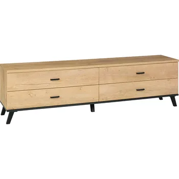 Televizní stolek RTV stolek, dub lefkas/černá, SIRAN TYP 6