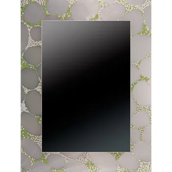 Zrcadlo Luxusní skládané zrcadlo na zeď do pokoje do ložnice dekorativní AQUA 80 x 60 cm s ručně lepenými kamínky Swarovski 800-035