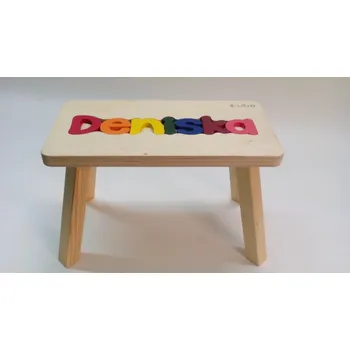 Dřevěná stolička CUBS se JMÉNEM DENISKA barevná