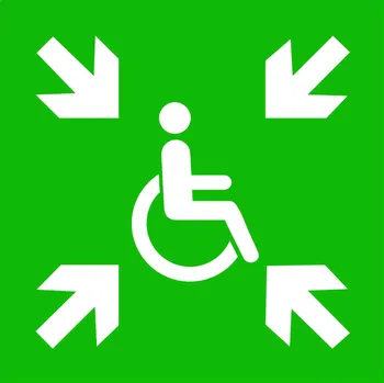 Značka Dočasné evakuační místo, plast, 20 x 20 cm