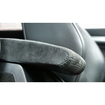 Loketní opěrka Škoda Octavia II 04-09 - PERFORATED potah loketní opěrky Jumbo Boxu z ALACANTARY - BLACK/WHITE