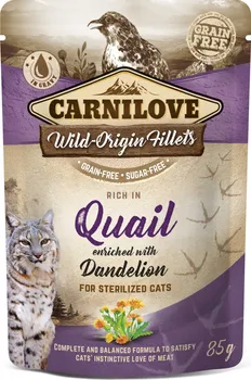 Krmivo pro kočku Carnilove Cat Pouch Quail & Dandelion Sterilized 85 g