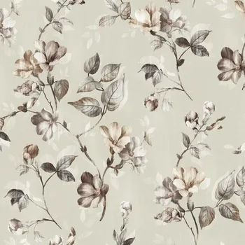 Dimout béžový, květinový vzor, š.150