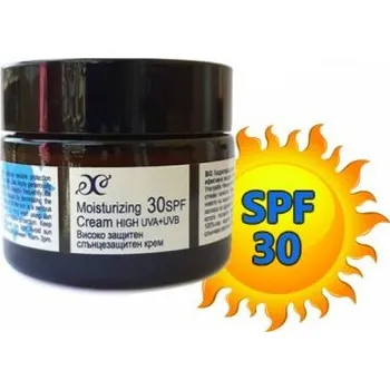 Přípravek na opalování Přírodní opalovací hydratační krém na obličej 30 SPF 50ml Hristina