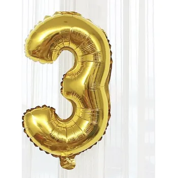 Balónek Fóliový balón čísla - zlaté 82 cm Čísla: 3