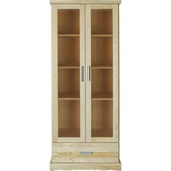 Knihovna Vitrína Modern 02, KB Výběr moření: Bezbarvý Lak, Druh dřeva: Borovicový masiv