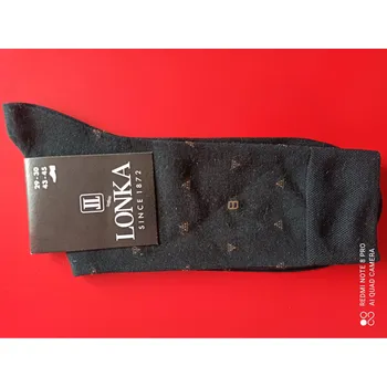 Pánské ponožky DETROJBE-pánské ponožky LONKA černé 43-45 (29-30) (luxusní pánské ponožky z mercerované bavlny)