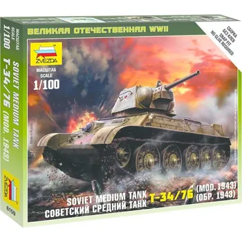 Plastikový model Zvezda Zvezda Snap Kit - T-34-76 mod.1943 (1:100)