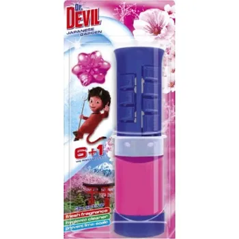 WC čistič Dr.DEVIL WC POINT BLOCK Japanese garden 3v1 gel do WC mísy 6+1 dávka 45 ml/10