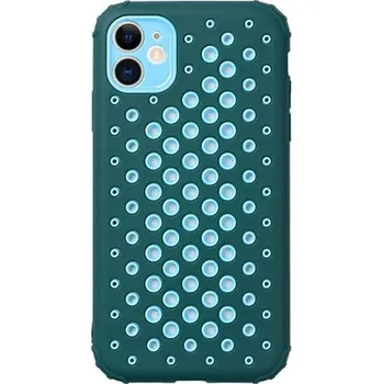 Ochranný kryt s perforací na odvádění tepla pro iPhone 12 - tmavě zelený
