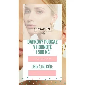 Šperkovnice Dárkový poukaz 1500 Kč elektronický