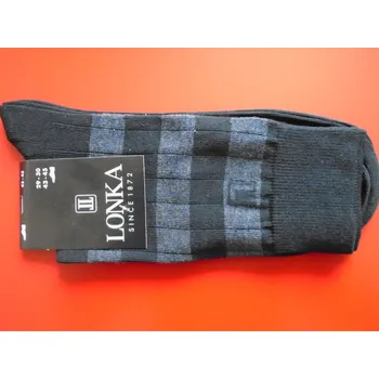Pánské ponožky DELS-pánské ponožky LONKA modré a šedé pruhy 43-45 (29-30) (luxusní pánské ponožky )