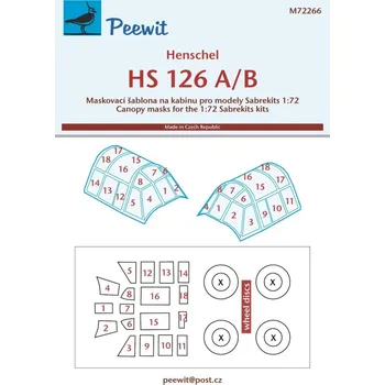 Plastikový model Peewit 1/72 Canopy mask Hs 126 A/B (SABREKITS)