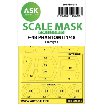 Plastikový model ASK 1/48 F-4B Phantom double-sided painting mask for Tamiya