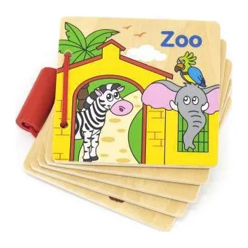 Hračka pro nejmenší Viga Dřevěná knížka - zoo