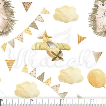 Zakázkový tisk, softshell, kočárkovina... Ježci a letadýlka Látky k tisku: Microfirba